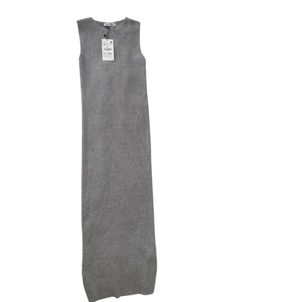 ✰zara gray ribbed midi dress in size small✰ - Picture 2 of 4